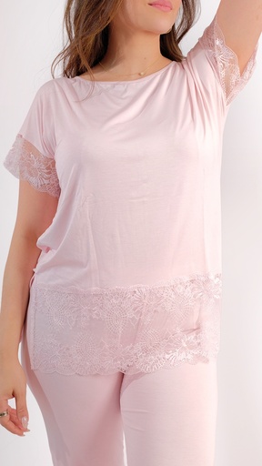 Soothe Blush Lace Pants Set